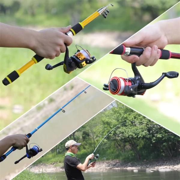 Telescoping Fishing Rod Spinning Reel 5 2 1 Gear Ratio