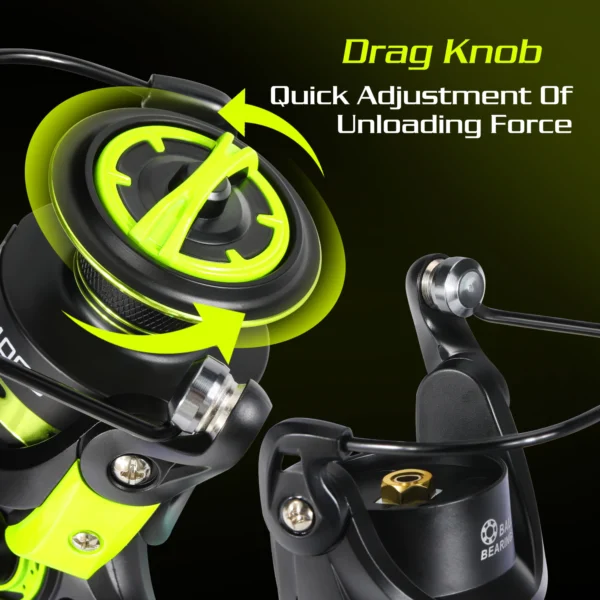 cn-11134208-7ras8-mcg6g1cvqcxod5.webp Spinning Fishing Reel Max 20LBS Drag Powerful 5 2 1 High speed Mental Waterproof Rotating Reel for Bass Trout Suitable Free Hooks