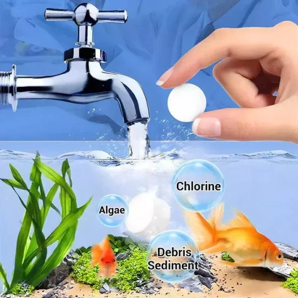 Ultra Strong Aquarium Water Purifier Tablets Fast Acting Removes Algae Toxins Safe for Fish Coral