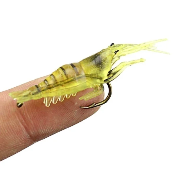 sg-11134201-7qvew-lgxohelb95a260.webp Soft Simulation Shrimp Prawn Lure Hook Tackle Bait Fishing Lures Artificial bait Luminous Shrimp 4cm