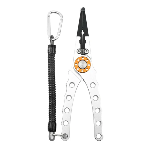 sg-11134201-7rdvq-mchhf37pjihg25.webp Aluminum Alloy Fishing Pliers Lightweight Fishing Tackle Pliers Braid Equipped With Sheath And Lanyard Playar