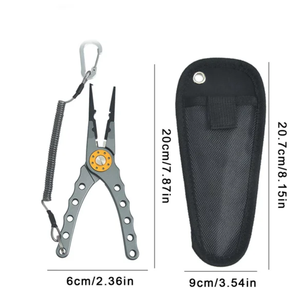 sg-11134201-7rdvt-mchheuyjkz8qec.webp Aluminum Alloy Fishing Pliers Lightweight Fishing Tackle Pliers Braid Equipped With Sheath And Lanyard Playar